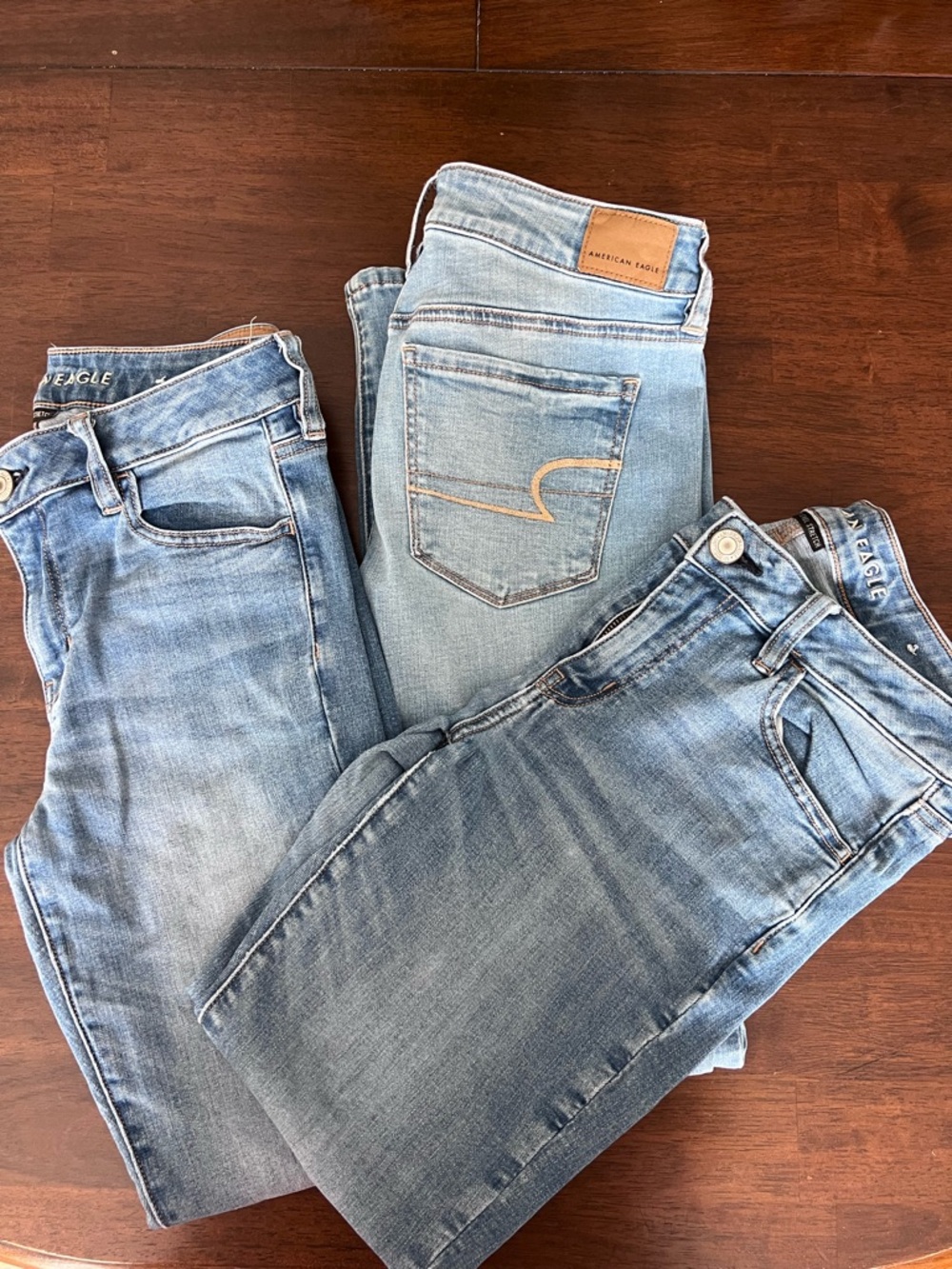 American Eagle Outfitters Light Wash Skinny Jeans Trio